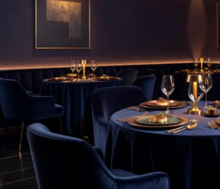 Privát fine dining szerviz a VIP Lounge területén, kifinomult tálalással és hangulatos fényekkel